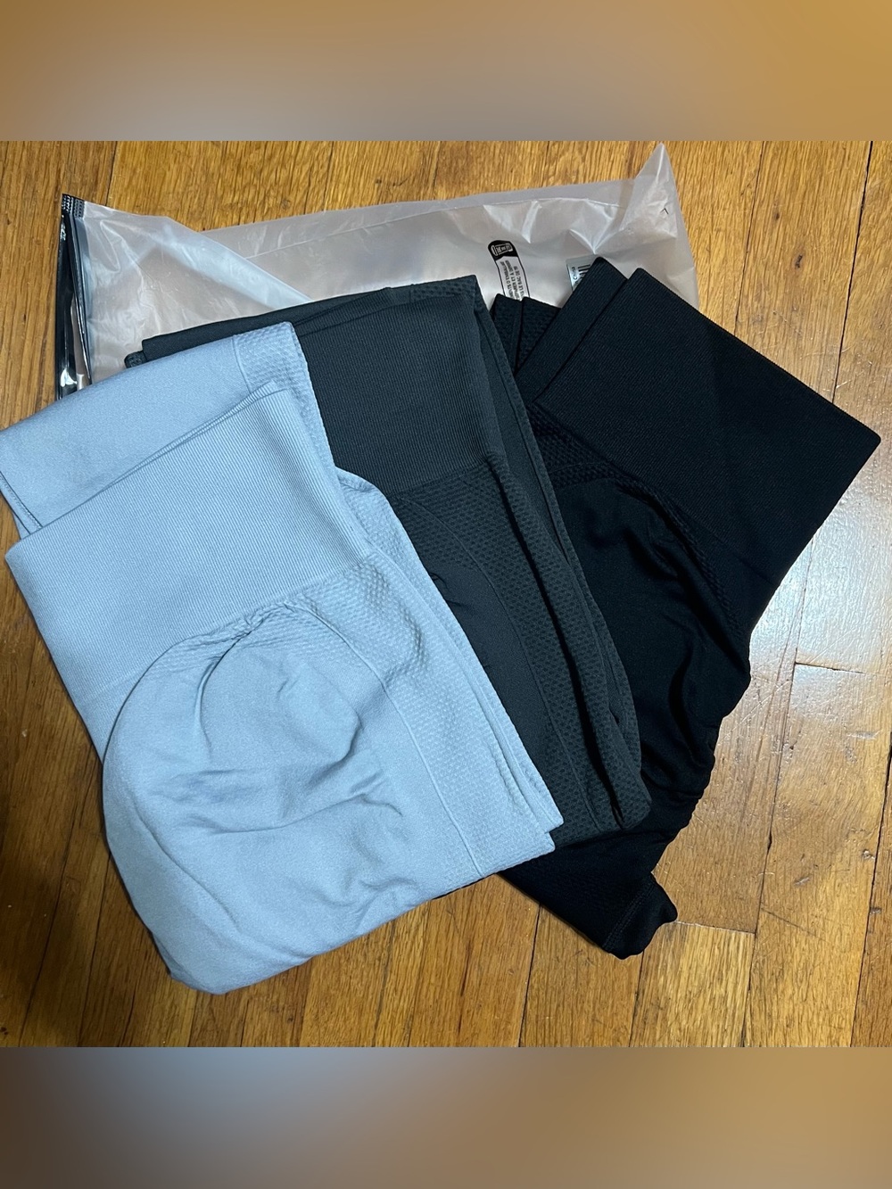 Women’s Seamless Active Leggings - Light Blue, Charcoal & Black